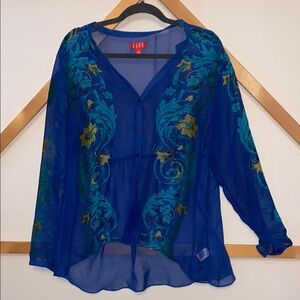 Blue green Elle sheer top xl